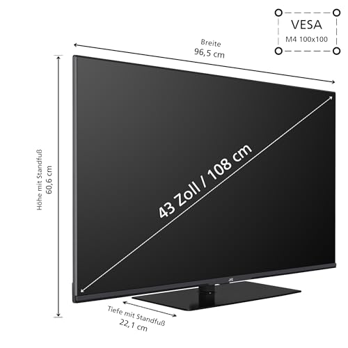JVC Google TV 43 Zoll QLED Fernseher (4K UHD Smart TV, HDR Dolby Vision, Dolby Atmos, Triple-Tuner) LT-43VGQ8255 JVC Google TV 43 Zoll QLED Fernseher (4K UHD Smart TV, HDR Dolby Vision, Dolby Atmos, Triple-Tuner) LT-43VGQ8255