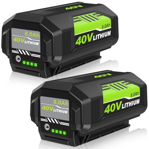Image of 8.0Ah OP4026 Replacement for Ryobi 40V Battery(8.0Amp-2Ps) | Compatible with Ryobi 40 Volt Battery Leaf Vacuum, Leaf Blower, Weed Wacker, Snow Shovel, Snow Blower