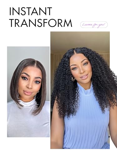 Image of LUVME HAIR Kinky Curly All-Day Comfort Wig 5X5 Lace Front Wigs Human Hair Curly Hair glueless wigs human hair pre plucked pre cut long black wig lace closure wigs frontal wigs human hair
