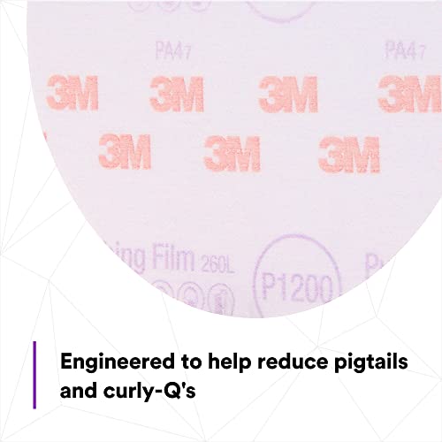 Image of 3M Hookit Purple Finishing Film Abrasive Disc 30668, 6 in, 1200+ Grade, 50 Pack, Clear Coat Sanding, Paint Finishing, Defect Removal, Long Lasting