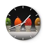 Des couleurs durables et des encres professionnelles feront que les horloges murales originales meubleront idéalement votre intérieur et embelliront la déco murale. L'horloge est dotée d'un mécanisme silencieux fluide alimenté par une pile de 1,5 V - pile AA (pile non incluse). L'horloge est réalisée à l'aide de technologies d'impression modernes qui garantissent la préservation des couleurs naturelles et une saturation élevée de cellles-ci. Marque européenne ARTTOR.