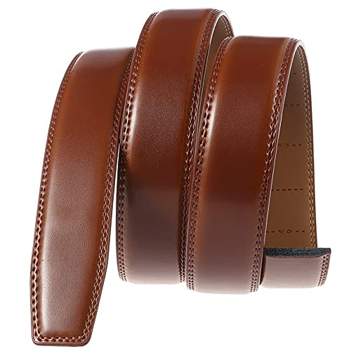 Men Belt Genuine Leather Automatic Buckle Brand Male Belts Black Strap Original (Color : Black, Size : 120 cm) (Brown 110 cm)3
