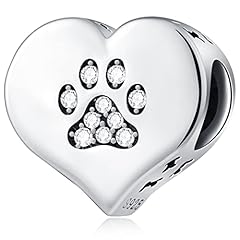 Dog Paw on Heart Charm