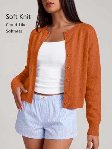 Image of Trendy Queen Cropped Cardigan Sweaters for Women Fall Fashion Clothes 2026 | Lightweight Knit Button-Down, Y2K Open-Front Layering Piece for Fall, Spring & Office Wear
