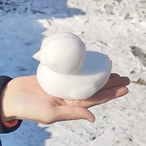 COZYDAY Large Size Snowball Maker Clip, Snowball Maker Tool, Perfect Outdoor Play Snow or Beach Sand Toys for Kids and Adults (Yellow, Duck Shape)