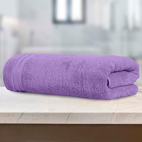 Image of Elegant Comfort Three Line Popcorn Towel Set for Bathroom 35 x 70 inches, Premium Hotel Quality 1-Pack Jumbo Towels, 100% Turkish Cotton, Soft and Durable, Quick Dry and Highly Absorbent, Lavender