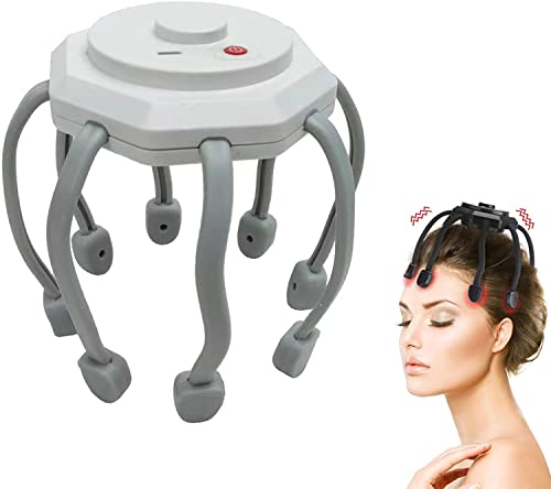 Masajeador ultra cuero cabelludo, masajeador de cabeza portátil para aliviar el dolor y la ansiedad, relajación del estrés, tensión, relajación, sueño profundo (blanco)