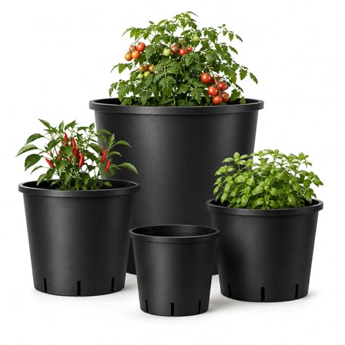 Weedness Maceta Redonda de plástico de 15 litros 30 x 26 cm - Maceta para Plantas Maceta Cuadrada para el Cultivo de Flores