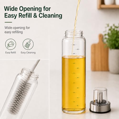 Botella de aceite MHTECH de vidrio con división precisa y punta de acero 8