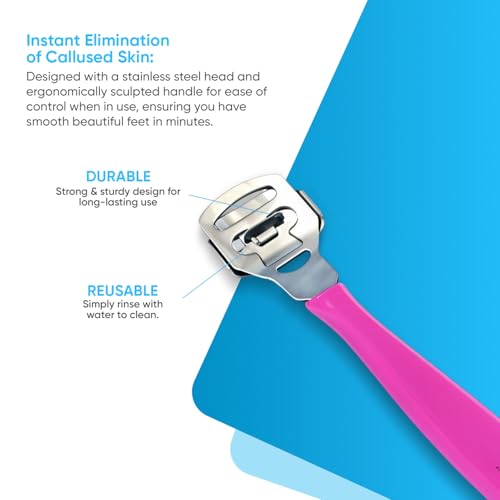 Image of YNR Callus Remover for Feet - Foot File Corn & Callus Remover, Pedicure Tool Includes 10 Replacement Heads, Heel Scrubber & Scraper, Corn Remover for Feet | (Pink)