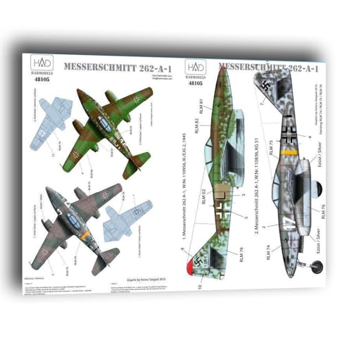 HAD Models 48105 1/48 Decal Messerschmitt Me 262 A-1 Luftwaffe Black L White 17