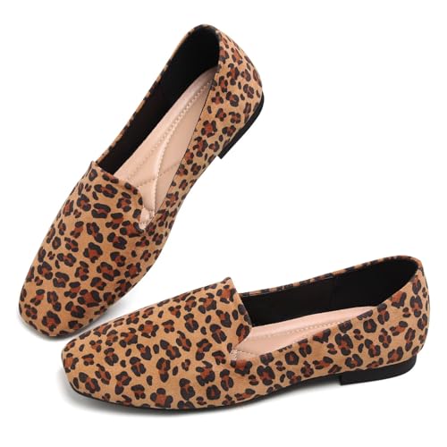 Image of Dear Time Women's Closed Toe Flats Shoes Comfortable Office Slip-on Casual Loafer Flats