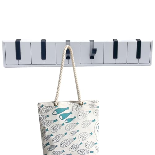 Garderobenhaken Wand, Faltbarer Kleiderhaken mit 6 Haken, Hakenleiste Garderobe, Wandhaken Selbstklebend & Schrauben, Garderobenleiste Wandgarderobe für Jacken, Mäntel, Hüte, Schals, Handtaschen