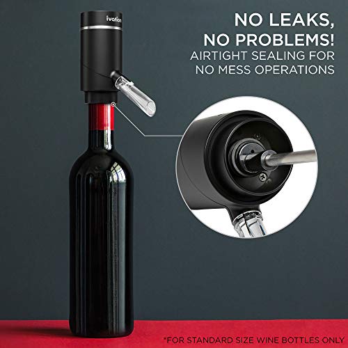 Dispensador de vino eléctrico recargable y aireador automático con boquilla antigoteo 7