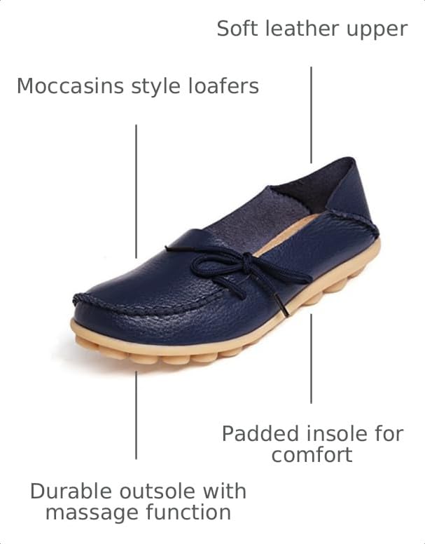 Image of VenusCelia Women's Breathable Comfort Walking Office Flat Loafer