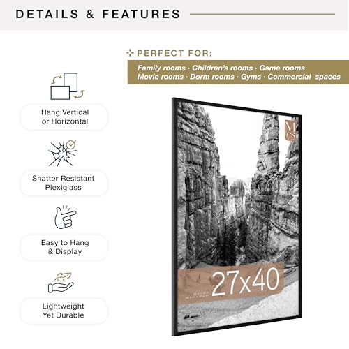 Image of MCS Everline Movie Poster Frame, 27x40, Black
