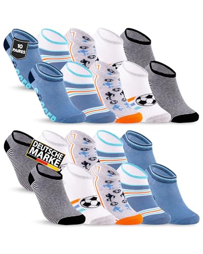 sockenkauf24 - Chaussettes Basses Garçons et Filles (10 Paires) Soquette Enfants Coton 56568 (31-34) - -25%
