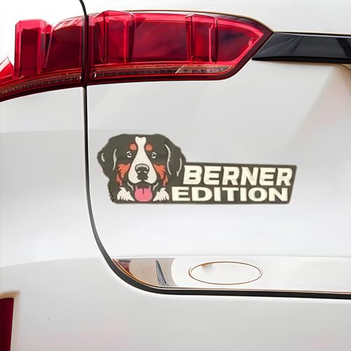 Image of Cute Dog Car Badge Laser Cutting Car Emblem,Funy 3D Acrylic Dogs Badge Rated Car Emblem Automotive Badge Decals and Stickers for Car, Truck, Rv, Boat Exterior Decoration (Bernese Mountain Dog)