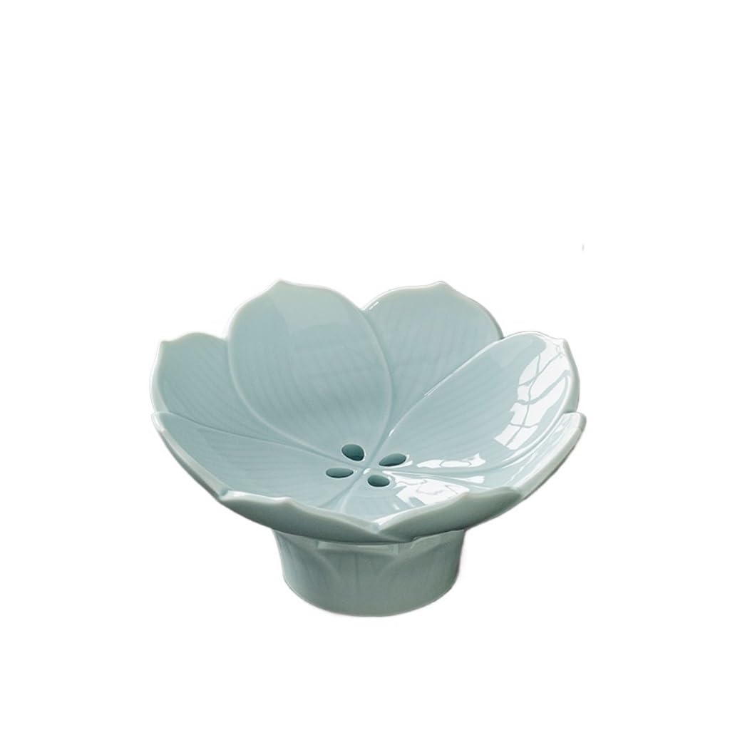 Talerz na owoce, kosz na owoce, taca na warzywa, ceramiczny talerz na owoce w stylu chińskim z funkcją odpływu, wysoki talerz w stylu retro, przekąska i suszone owoce, talerz na ow(B)