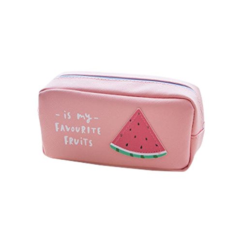 Ruikey Sandía Fruta Bolsa de Plumas Estuche Escolar Creativa de Gran Capacidad Cartera Bolsa de Cosméticos Bolso de Almacenamiento