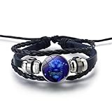Rozozo Black Twelve zodiac spirit bracelet adjustable Twelve zodiac leather bracelet jewelry accessories for zodiac enthusiasts -Leo