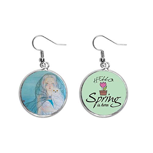 Pendientes de primavera con lechuza blanca, el colgante decorativo ideal para regalar a mujeres