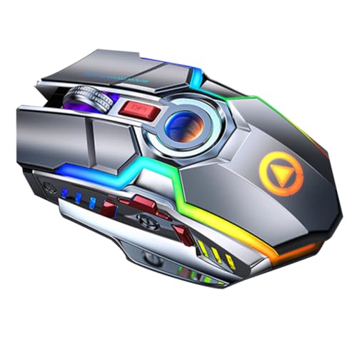 Souris de jeu sans fil avec charge sans fil RGB et structure 7 boutons silencieux en ABS