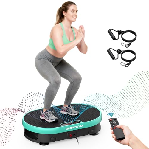 Image of Vibration Plate Exercise Machine for Body Shaker Machine & Weight Loss, Shake Plate with Resistance Bands, 120 Speed Levels, Remote Control, Full Body Workout, Compact Home Gym Equipment