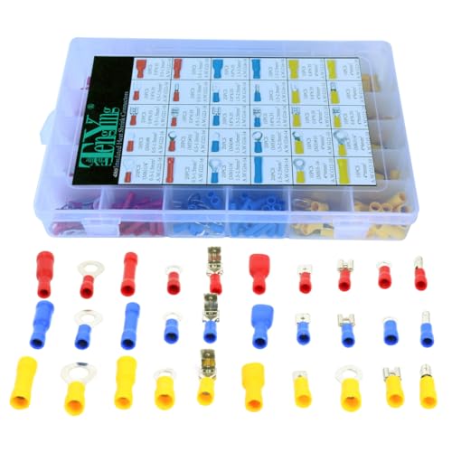 NAMOARLY 480pcs Terminals Crimp Connectors Wire Terminals Crimp Terminal Connectors