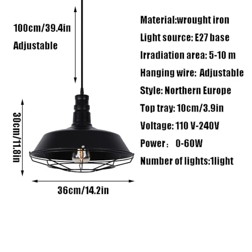 Suspension créative ajourée style industriel pour éclairage rétro - 8