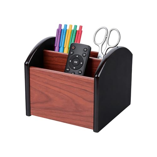 Generico Organizador de escritorio, portaobjetos de madera con ahorro de espacio | portalápices organizador escritorio | para artículos de papelería rotuladores pinceles teléfono casa