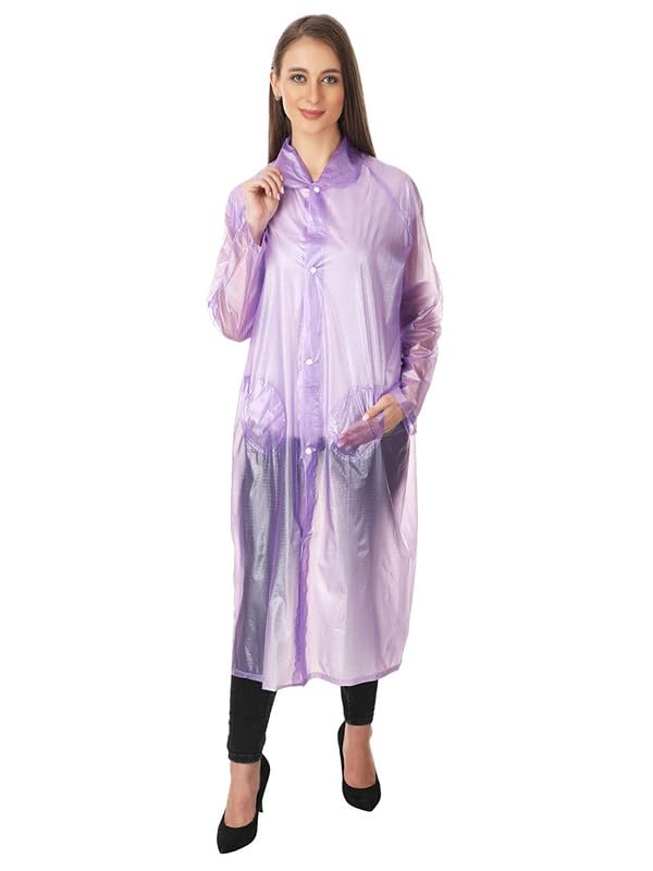 W+ Fancy Purple Women's Raincoat with Cap (Medium) 2