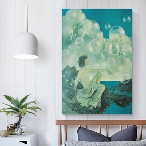 Impression sur toile châteaux d'air Maxfield Parrish poésie murale