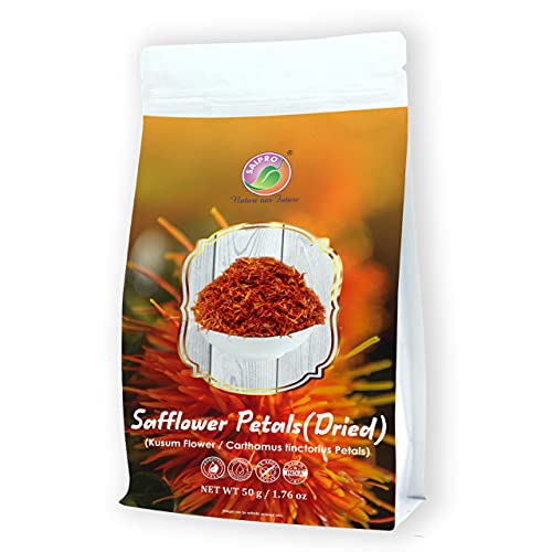 SAIPRO Nature our Future Dried Safflower Petals 50 gm, Detox Herbal Tea| Kusum Safflower Petals | Antioxidant | American Kesar | Dry Flowers | Kumbadiri | Cakota Dry Flower Petals - Lip Gloss | color cosmetics, dye fabrics No added color, No added preservatives