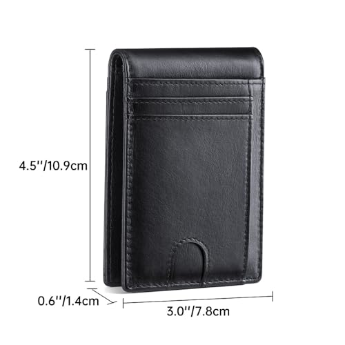 VANNANBA Slim Wallets for Men Leather Mens Wallet RFID Blocking Front Pocket Bifold Wallet Thin Credit Card Holder with Gift Box2