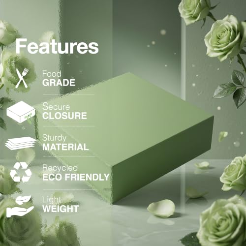 Image of RBS - Magnetic Gift Box 26x26x10cm Luxury Gift Boxes Empty for Hamper Packing Reusable Packaging Box Holds Upto 8kg Gift Box for Packing Return Gift Boxes for Birthday, Diwali, Anniversary (Green MGT)