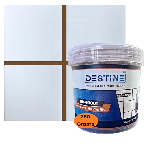 Image of DESTINE READY-TO-MIX inchTILE GROUT inch (16 COLOURS) (ALL PACKS: 100 Gm,250 Gm,400 Gm,800 Gm,1 Kg), Waterproof, Crack Filler, Cement Based Tile Gap Filler (250 Gm, Coffee Brown)