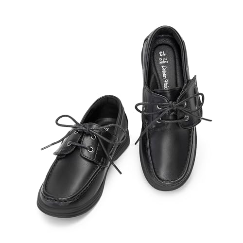 Image of DREAM PAIRS Boy's Loafers Boat Dress Shoes | Classic Moccasin Toe Comfortable Kids Toddler Formal School Slip on Casual Wear