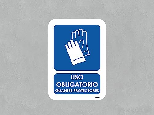 Oedim Lot de 5 signes d'utilisation obligatoire Gants de protection, 21 x 29,7 cm, durables et économiques, fabriqués en PVC