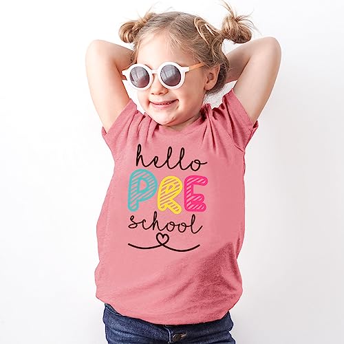 Olive Loves Apple Hello Preschool First Day of School Gift Back to School T-Shirt Back to School Shirts2