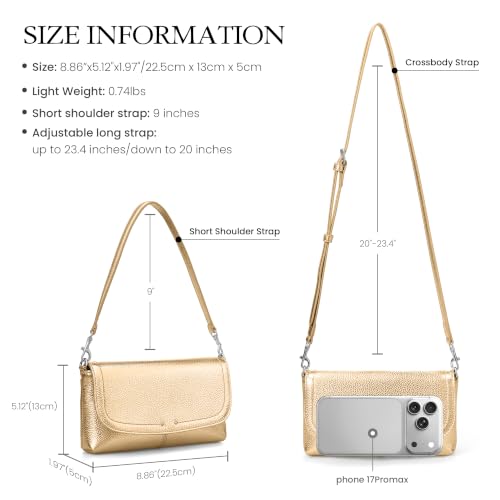Image of befen Genuine Leather Small Crossbody Bags for Women, RFID Clutch Purses