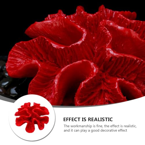 Image of Balacoo Aquarium Coral Decorations: Fish Tank Artificial Coral Reef Ornaments - Resin Aquarium Plants Decoration for Landscape (Red)