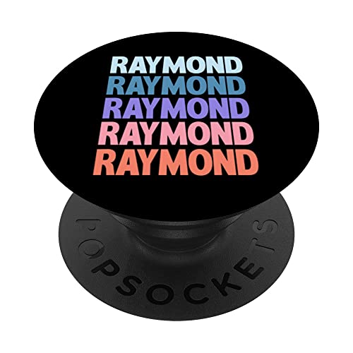 Funny Modern Repeated Text Design Raymond Given Name PopSockets PopGrip Intercambiable