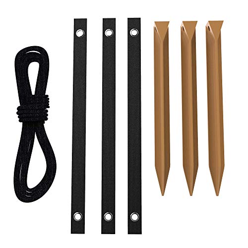 Tree Stakes  12 Inch Tree Stake Kit with Tree Strap, 30ft Strong Rope  Durable and Safe Materials  Ensures Straight and Healthy Growth  Protects Against Wind  User-Friendly Design Amber Grove