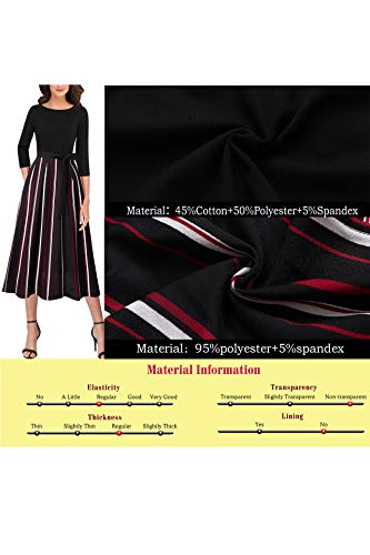 Image of VFSHOW Womens Work Business Casual Church Pockets Belted A-Line Midi Dress