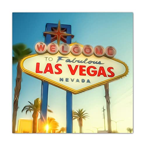 Pancarte en bois pour extérieur et intérieur - Panneau décoratif Las Vegas pour mur de terrasse