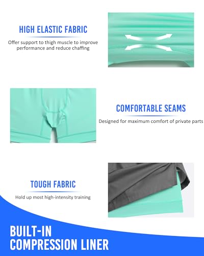 maamgic Mens 5" Gym Running Shorts for Men 2 in 1 Quick Dry Workout Athletic Shorts