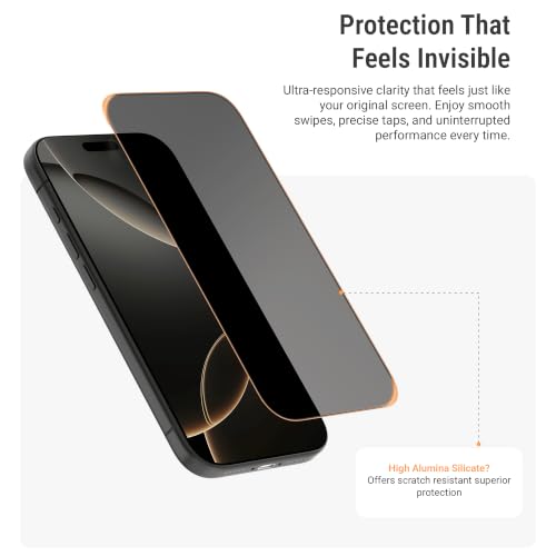 Image of DailyObjects ZeroBubble QwikInstall Privacy Screen Protector with Applicator Tray | Compatible with iPhone 16