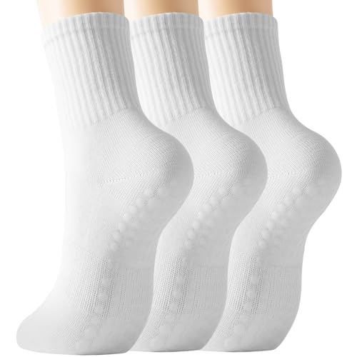 Image of BISOUSOX Pilates Socks with Grips for Women, Anti Slip Grippy Yoga Barre Socks, Full Sole Sticky Reformer Workout Sock