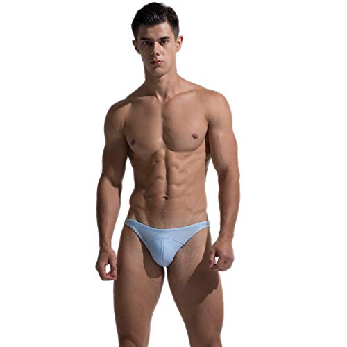 DESMIIT Men‘s Solid Triangle Swimwear Briefs Low Waist Sexy Beach Summer Swimming Trunks